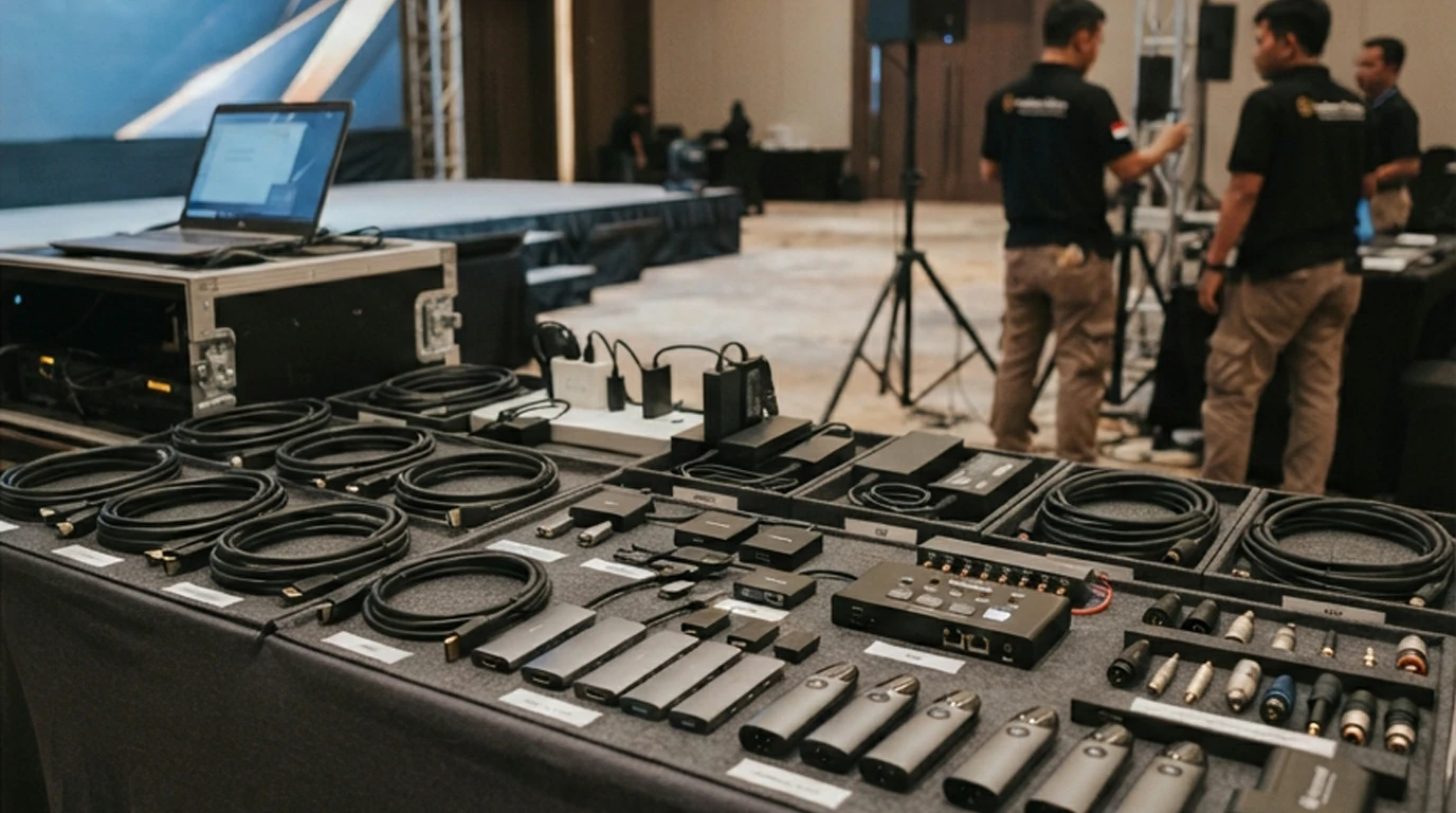 Rental kabel HDMI adapter splitter dan multimedia accessories Jakarta